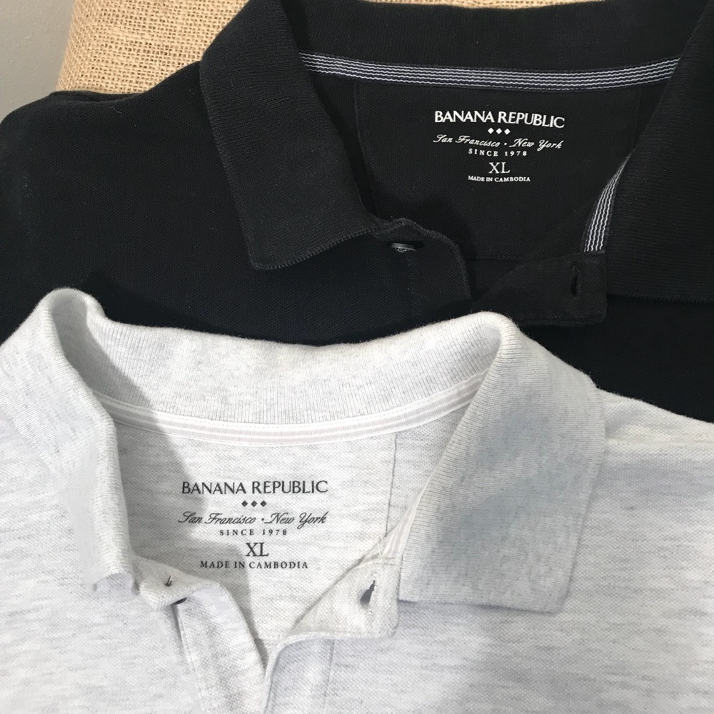 2 Men’s Banana Republic polo shirts sz XL